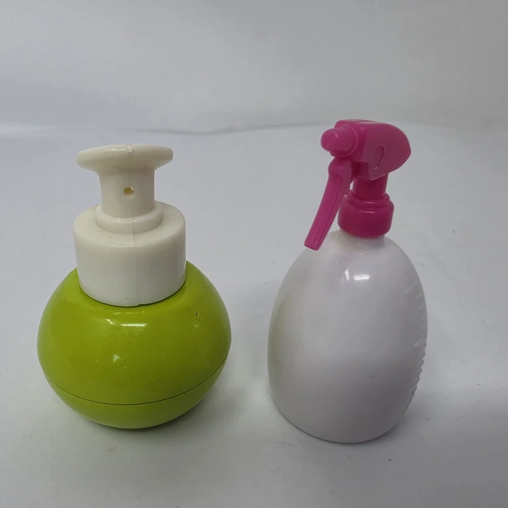 Plastic Spray Bottle Lotion Dispenser Doll House Toys Lot of 2